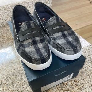 Cole Haan - Nantucket Wool Plaid Penny Loafers in Black and Gray